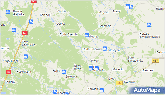 mapa Ruda-Pniewnik, Ruda-Pniewnik na mapie Targeo