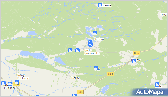 mapa Ruda Różaniecka, Ruda Różaniecka na mapie Targeo