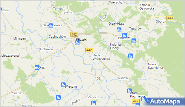 mapa Ruda Wieczyńska, Ruda Wieczyńska na mapie Targeo