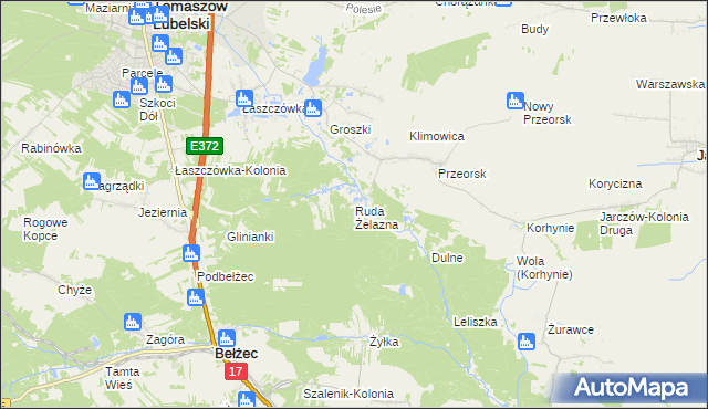 mapa Ruda Żelazna, Ruda Żelazna na mapie Targeo