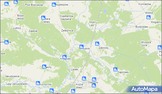 mapa Rudnik gmina Krasocin, Rudnik gmina Krasocin na mapie Targeo