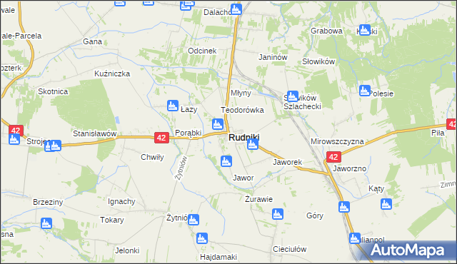 mapa Rudniki powiat oleski, Rudniki powiat oleski na mapie Targeo