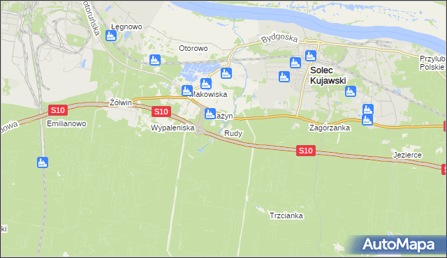 mapa Rudy gmina Solec Kujawski, Rudy gmina Solec Kujawski na mapie Targeo