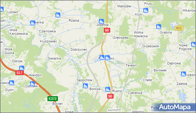 mapa Rudzienko gmina Kołbiel, Rudzienko gmina Kołbiel na mapie Targeo