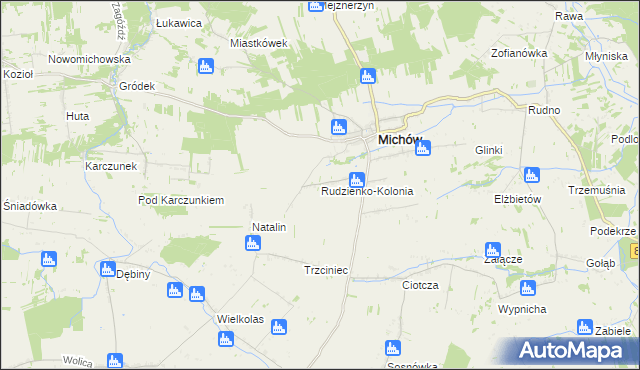 mapa Rudzienko-Kolonia, Rudzienko-Kolonia na mapie Targeo