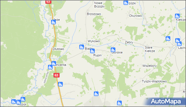 mapa Rupin gmina Kolno, Rupin gmina Kolno na mapie Targeo