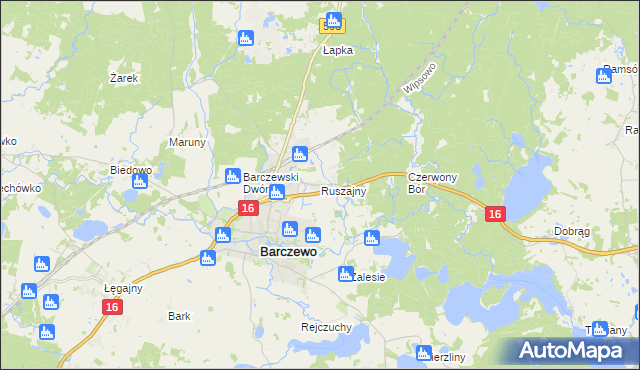 mapa Ruszajny, Ruszajny na mapie Targeo