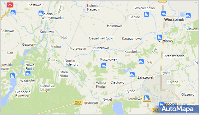 mapa Ruszkówek, Ruszkówek na mapie Targeo