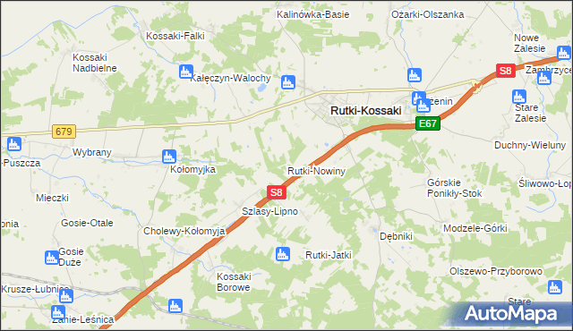 mapa Rutki-Nowiny, Rutki-Nowiny na mapie Targeo