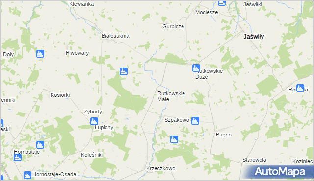 mapa Rutkowskie Małe, Rutkowskie Małe na mapie Targeo