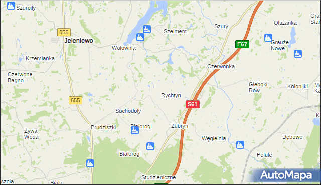 mapa Rychtyn, Rychtyn na mapie Targeo