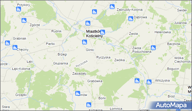 mapa Ryczyska, Ryczyska na mapie Targeo