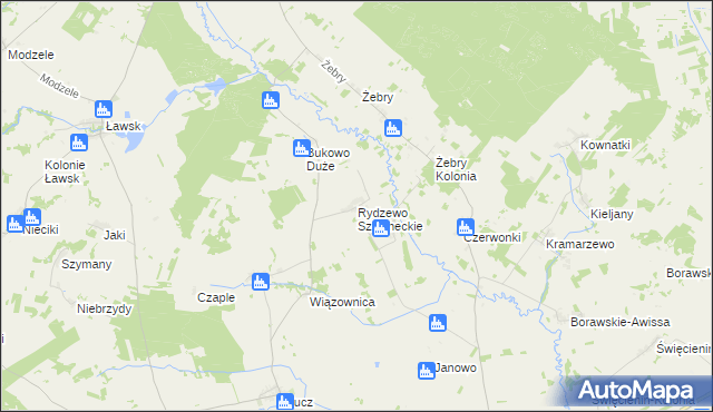 mapa Rydzewo Szlacheckie, Rydzewo Szlacheckie na mapie Targeo