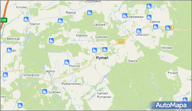 mapa Rymań, Rymań na mapie Targeo