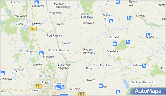 mapa Rypałki Prywatne, Rypałki Prywatne na mapie Targeo