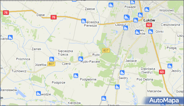 mapa Ryżki, Ryżki na mapie Targeo