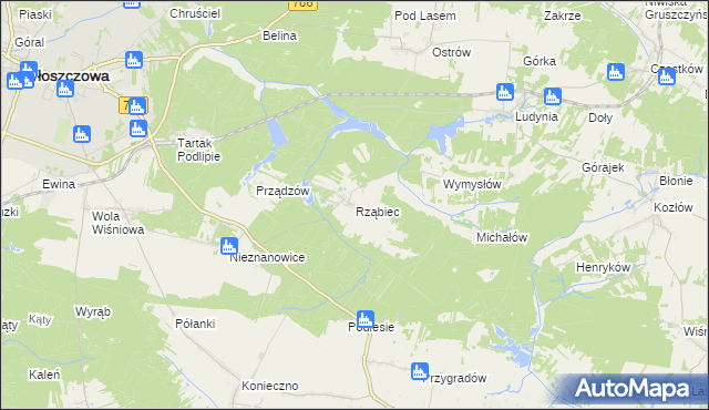 mapa Rząbiec, Rząbiec na mapie Targeo