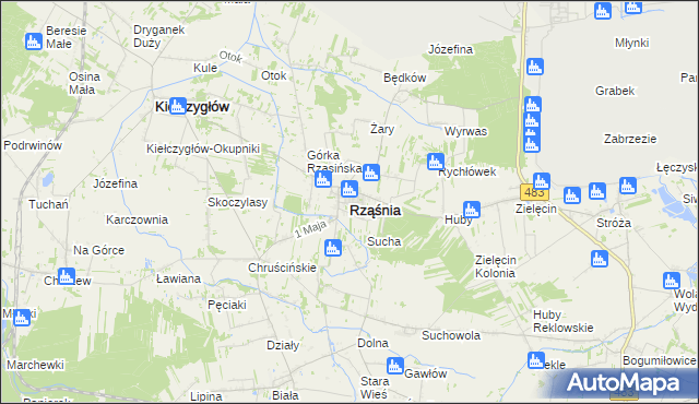 mapa Rząśnia, Rząśnia na mapie Targeo