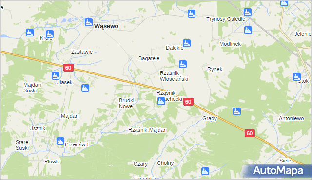 mapa Rząśnik Szlachecki, Rząśnik Szlachecki na mapie Targeo