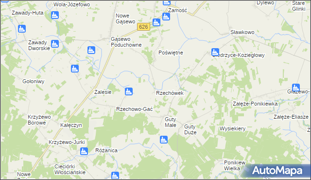 mapa Rzechówek, Rzechówek na mapie Targeo