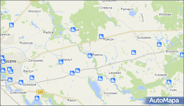 mapa Rzecko, Rzecko na mapie Targeo