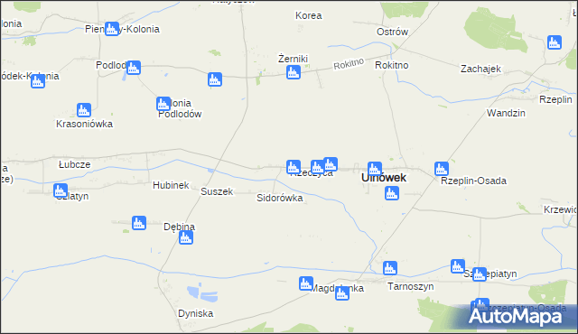 mapa Rzeczyca gmina Ulhówek, Rzeczyca gmina Ulhówek na mapie Targeo