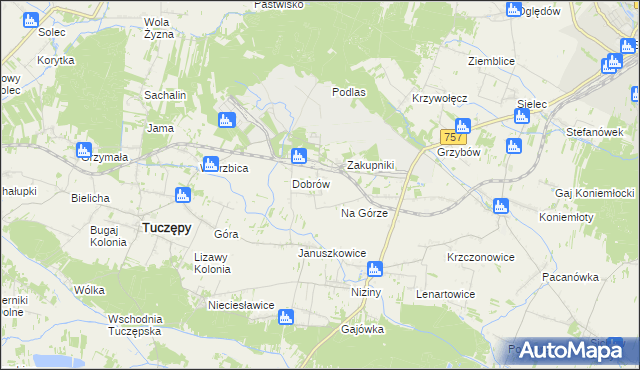 mapa Rzędów gmina Tuczępy, Rzędów gmina Tuczępy na mapie Targeo