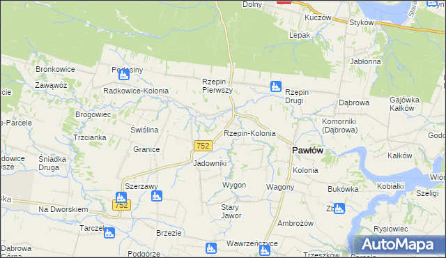 mapa Rzepin-Kolonia, Rzepin-Kolonia na mapie Targeo