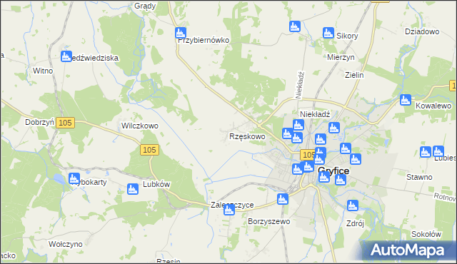 mapa Rzęskowo, Rzęskowo na mapie Targeo