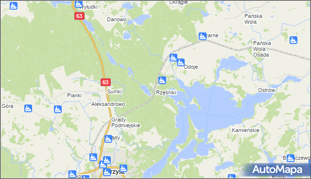 mapa Rzęśniki, Rzęśniki na mapie Targeo