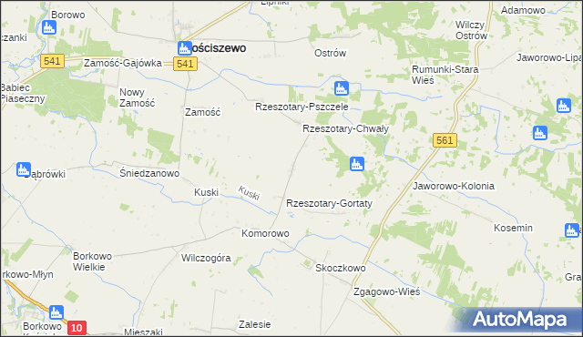 mapa Rzeszotary-Stara Wieś, Rzeszotary-Stara Wieś na mapie Targeo