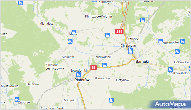 mapa Rzewuszki, Rzewuszki na mapie Targeo