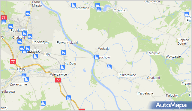 mapa Rzuchów gmina Leżajsk, Rzuchów gmina Leżajsk na mapie Targeo