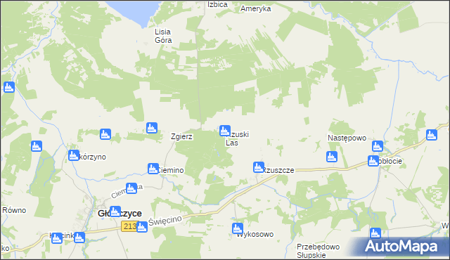 mapa Rzuski Las, Rzuski Las na mapie Targeo