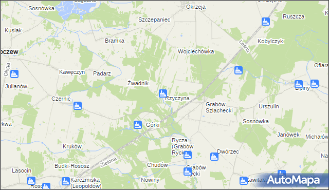 mapa Rzyczyna, Rzyczyna na mapie Targeo