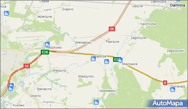 mapa Sąborze, Sąborze na mapie Targeo