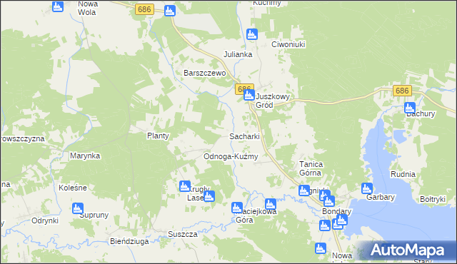 mapa Sacharki, Sacharki na mapie Targeo