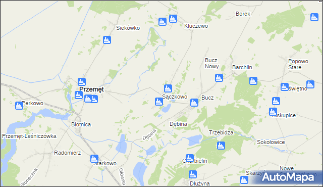 mapa Sączkowo, Sączkowo na mapie Targeo
