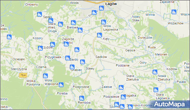 mapa Sadków gmina Łagów, Sadków gmina Łagów na mapie Targeo