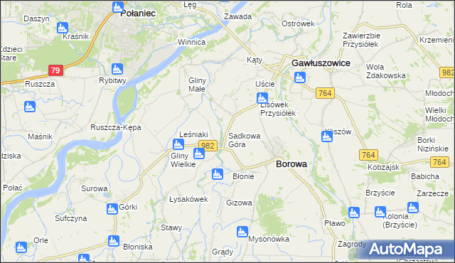 mapa Sadkowa Góra, Sadkowa Góra na mapie Targeo