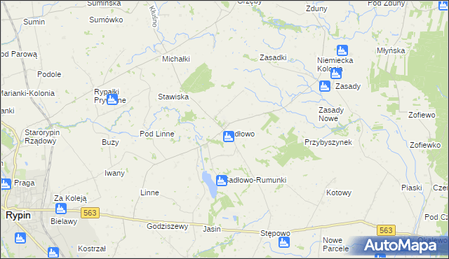 mapa Sadłowo gmina Rypin, Sadłowo gmina Rypin na mapie Targeo