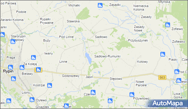 mapa Sadłowo-Rumunki, Sadłowo-Rumunki na mapie Targeo