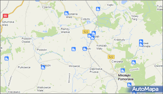mapa Sadłuki, Sadłuki na mapie Targeo