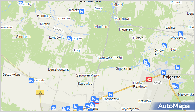 mapa Sadowiec-Pieńki, Sadowiec-Pieńki na mapie Targeo