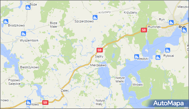 mapa Sądry, Sądry na mapie Targeo