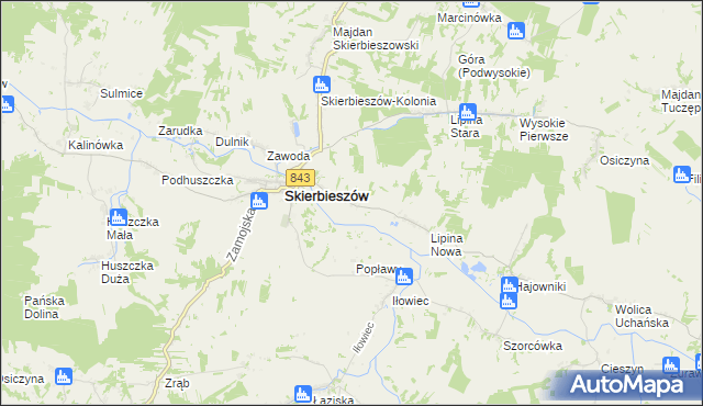 mapa Sady gmina Skierbieszów, Sady gmina Skierbieszów na mapie Targeo