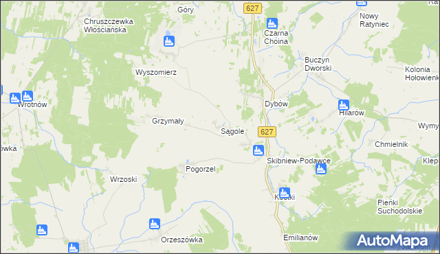 mapa Sągole, Sągole na mapie Targeo