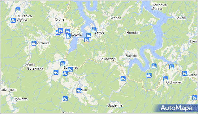 mapa Sakowczyk, Sakowczyk na mapie Targeo