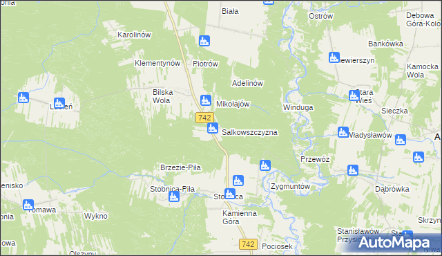 mapa Salkowszczyzna, Salkowszczyzna na mapie Targeo