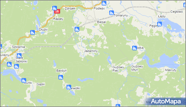 mapa Salminek, Salminek na mapie Targeo